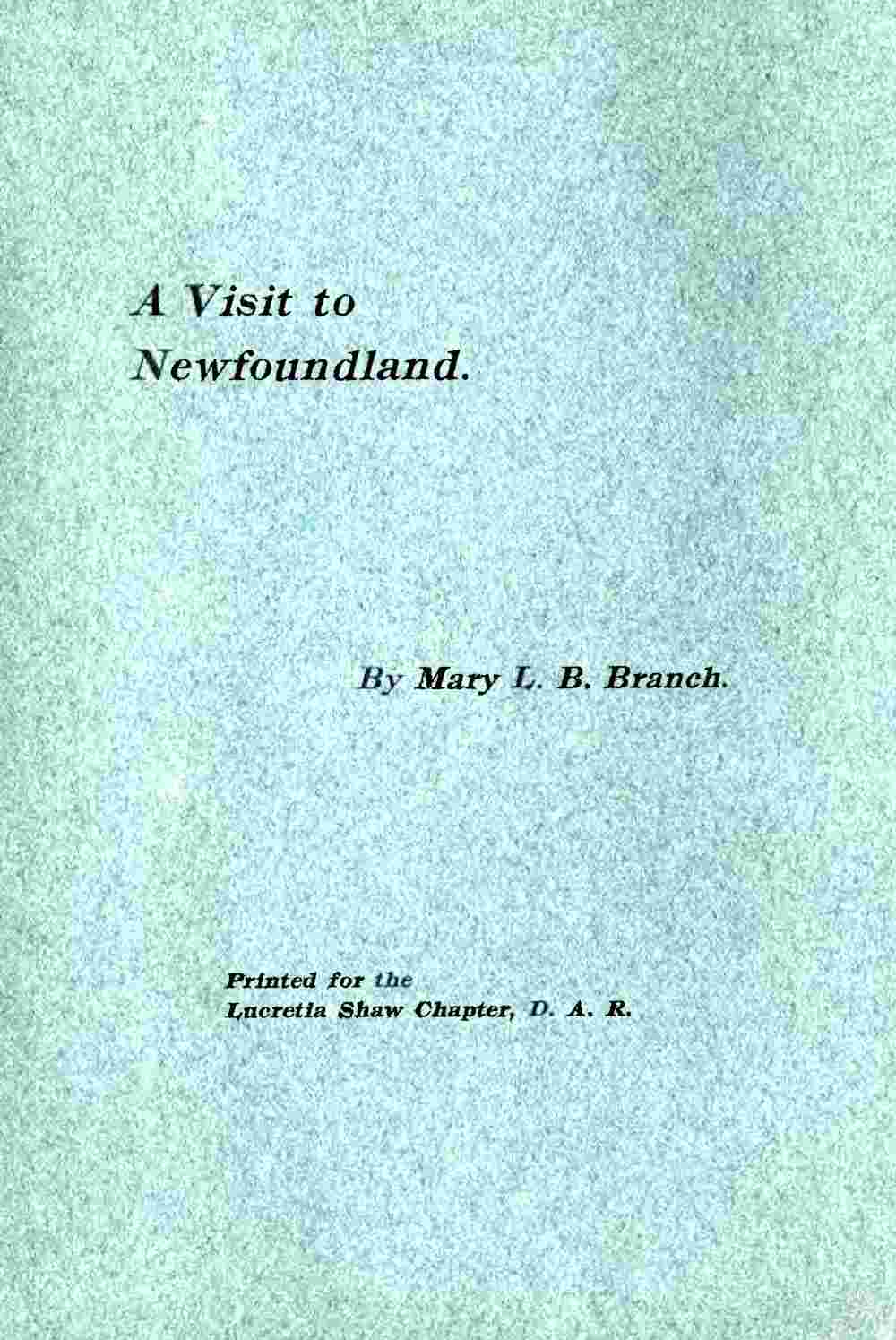 A Visit to Newfoundland cover
