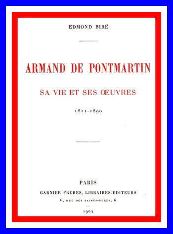 Armand de Pontmartin, sa vie et ses oeuvres, 1811-1890 cover