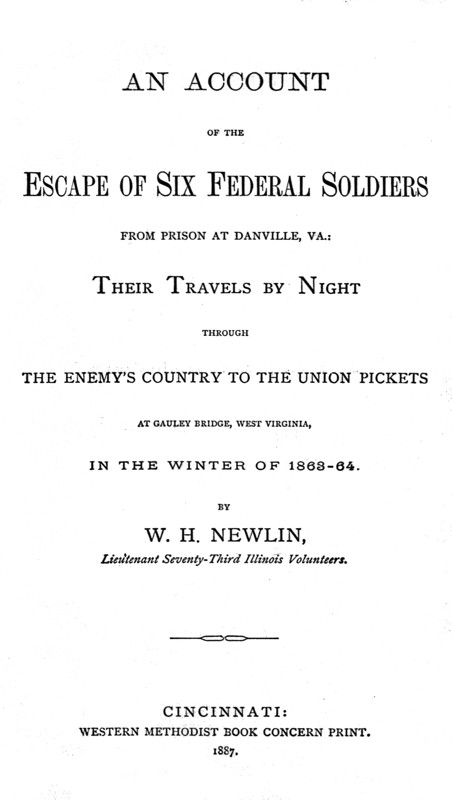 An Account of the Escape of Six Federal Soldiers from Prison at Danville, Va. cover