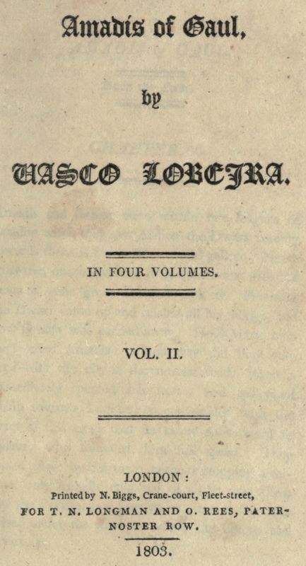 Amadis of Gaul, Vol. 2 cover