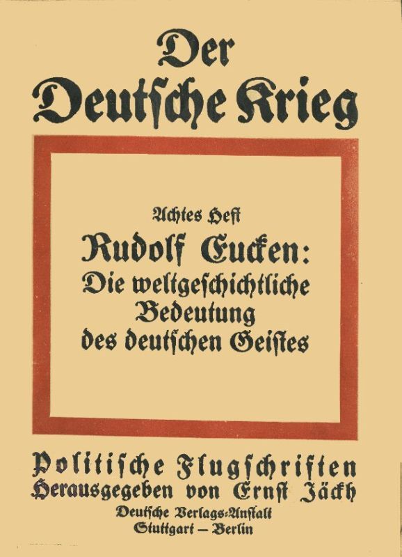 Die weltgeschichtliche Bedeutung des deutschen Geistes cover