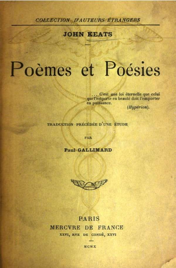 Poèmes et Poésies / Traduction précédée d'une étude par Paul Gallimard cover