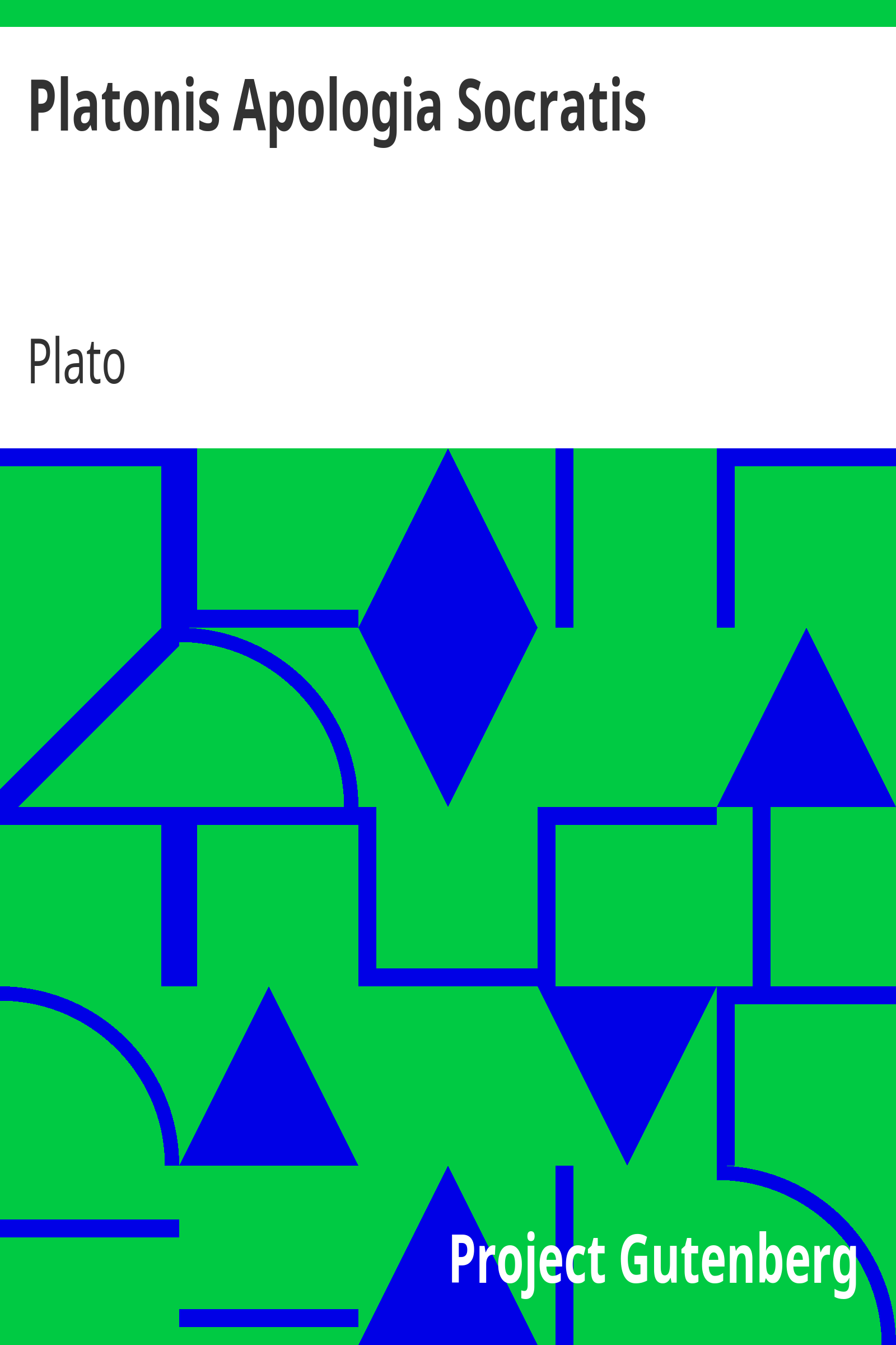 Platonis Apologia Socratis cover