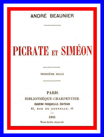 Picrate et Siméon cover