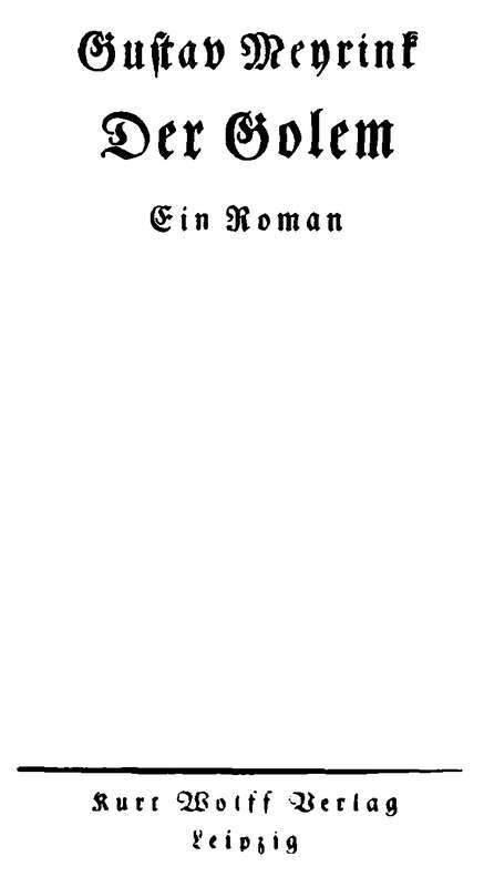 Der Golem cover