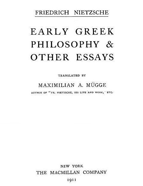 Early Greek Philosophy & Other Essays / Collected Works, Volume Two cover