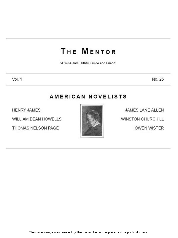 The Mentor: American Novelists, Vol. 1, No. 25 cover