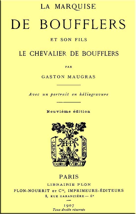 La Marquise de Boufflers et son fils, le chevalier de Boufflers cover