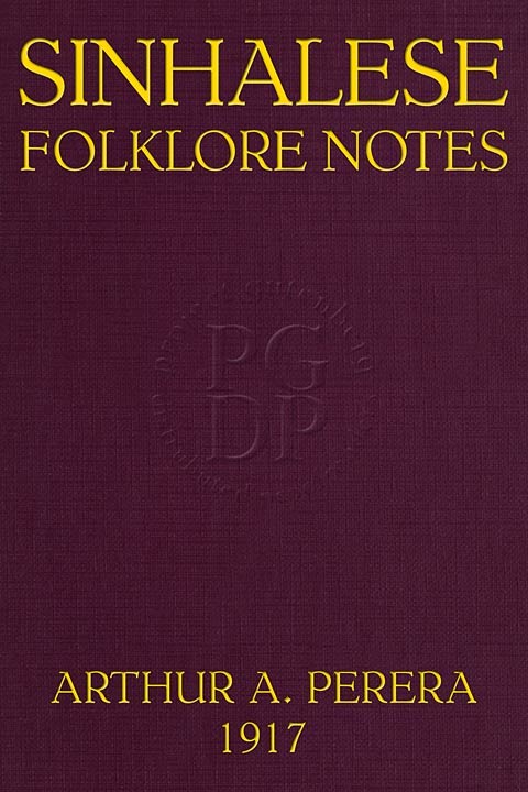 Sinhalese Folklore Notes, Ceylon cover