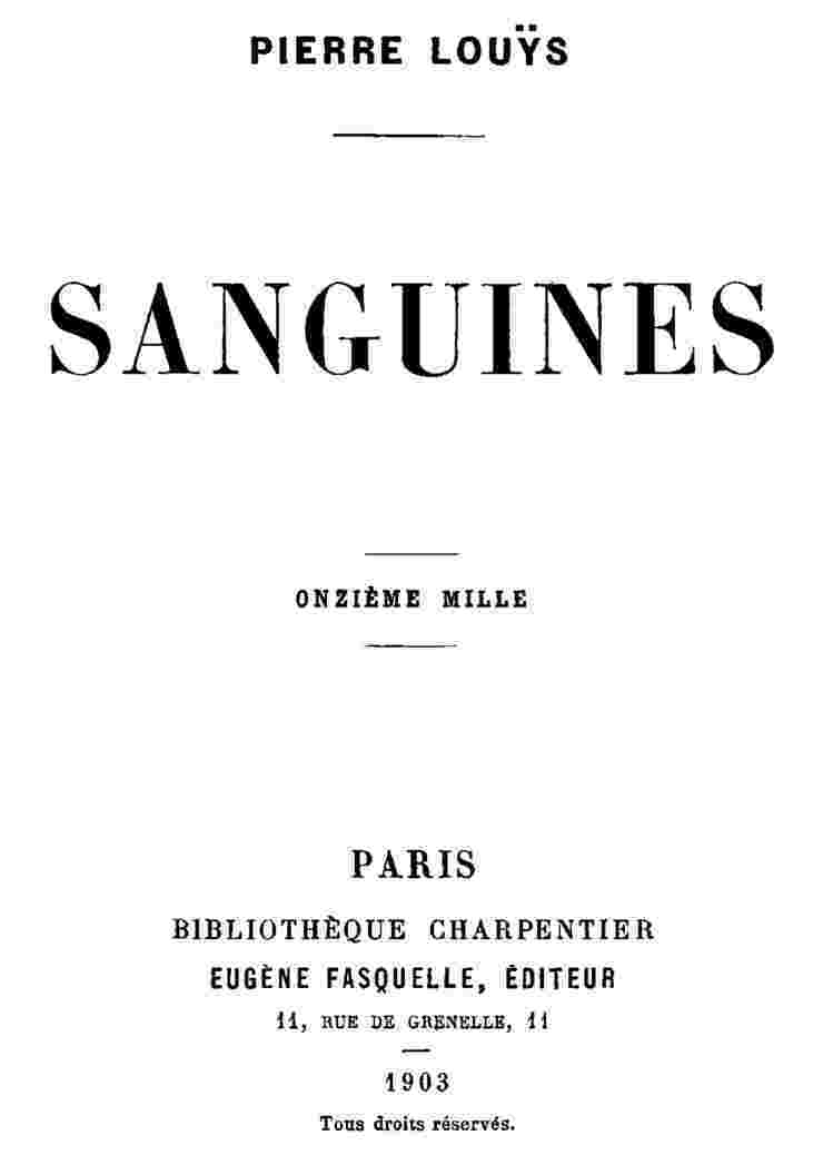 Sanguines cover
