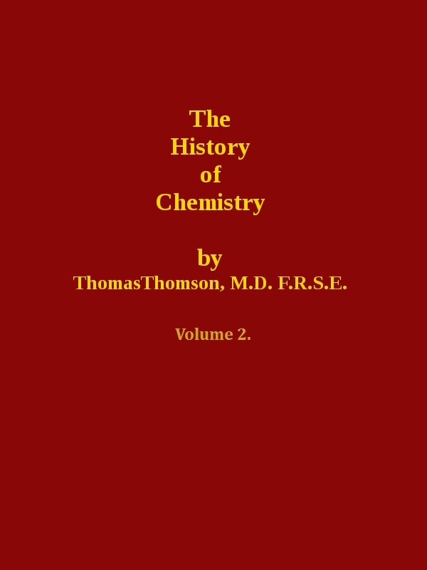 The History of Chemistry, Volume 2 (of 2) cover