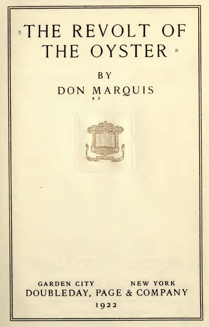 The Revolt of the Oyster cover