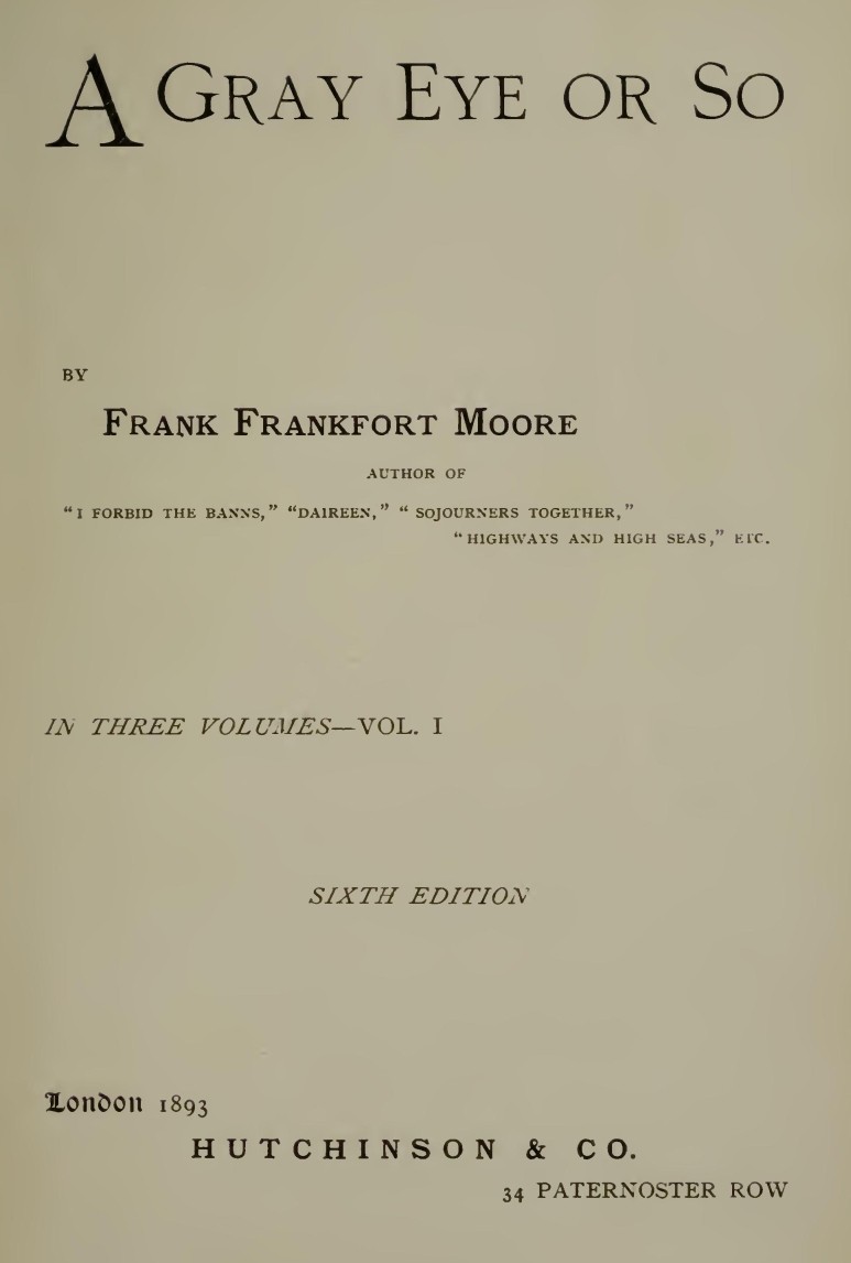 A Gray Eye or So. In Three Volumes—Volume II cover