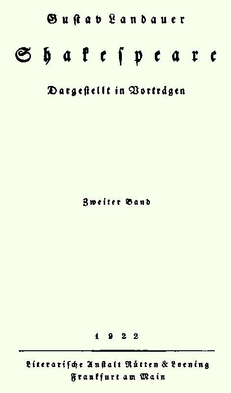 Shakespeare (Volume 2 of 2) / Dargestellt im Vorträgen cover