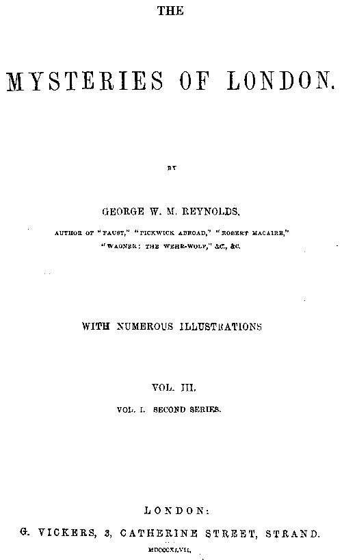 The Mysteries of London, v. 3/4 cover