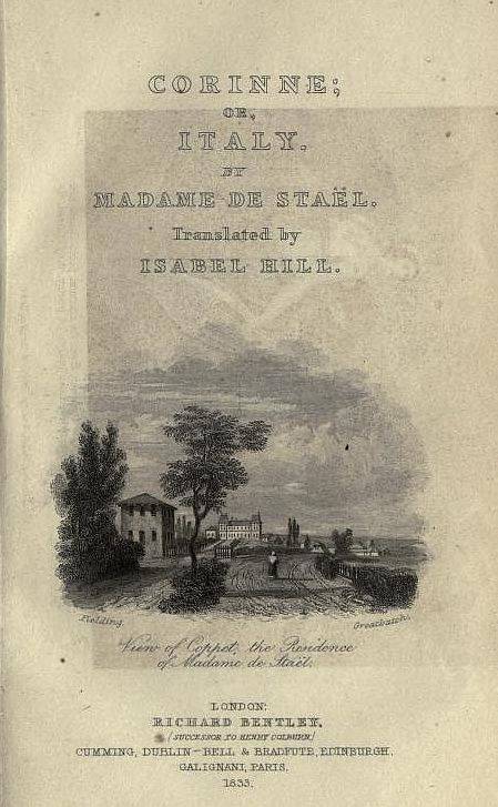 Corinne; or, Italy cover