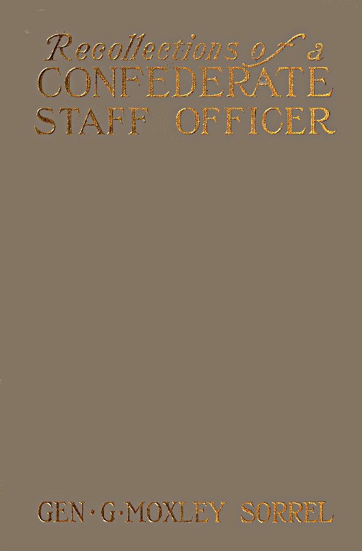 Recollections of a Confederate Staff Officer cover