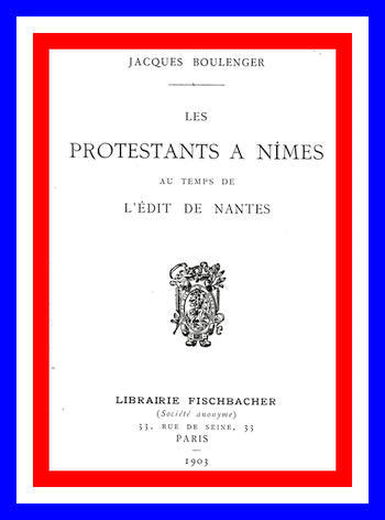 Les protestants à Nîmes au temps de l'Édit de Nantes cover