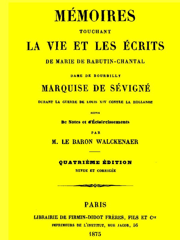 Mémoires touchant la vie et les ecrits de Marie de Rabutin-Chantal, (4/6) cover