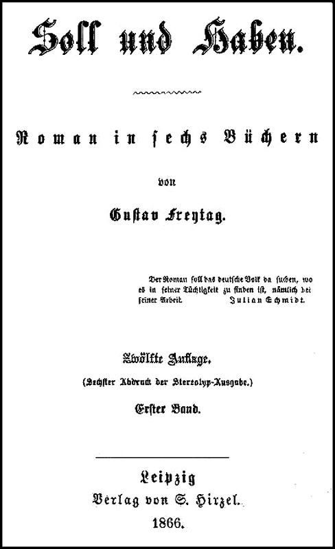 Soll und Haben, Bd. 1 (2) / Roman in sechs Büchern cover