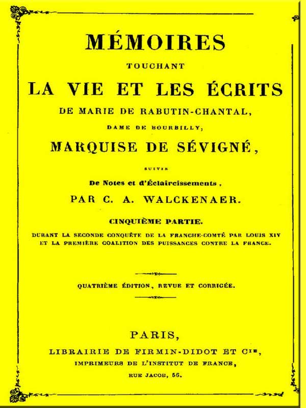 Mémoires touchant la vie et les écrits de Marie de Rabutin-Chantal, (5/6) cover
