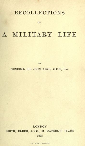 Recollections of a Military Life cover