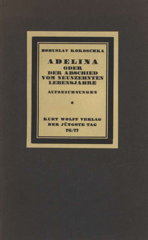 Adelina; oder, Der Abschied vom neunzehnten Lebensjahre. Aufzeichnungen cover