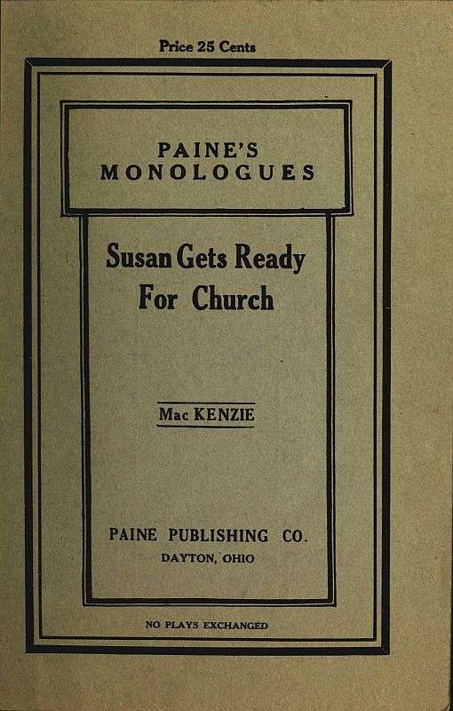 Susan Gets Ready for Church: A Monologue cover