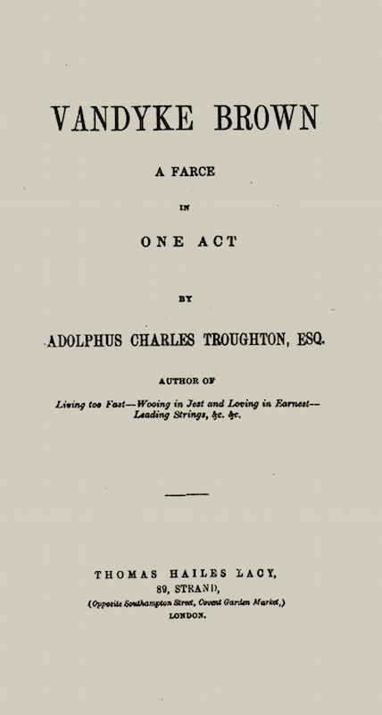 Vandyke Brown: A Farce in One Act cover