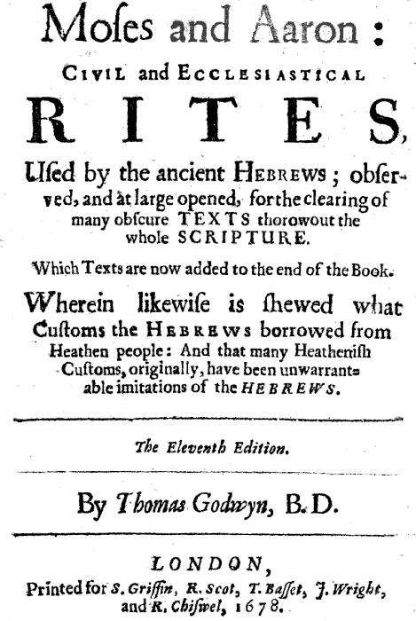 Moses and Aaron: Civil and Ecclesiastical Rites, Used by the Ancient Hebrews cover