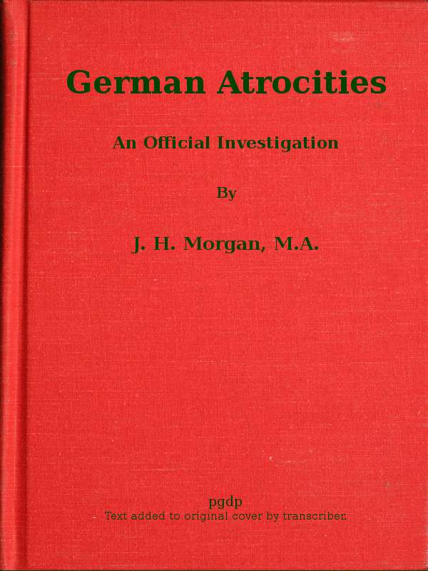 German Atrocities: An Official Investigation cover
