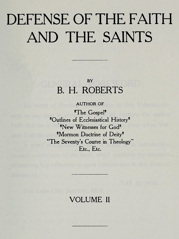 Defense of the Faith and the Saints (Volume 2 of 2) cover
