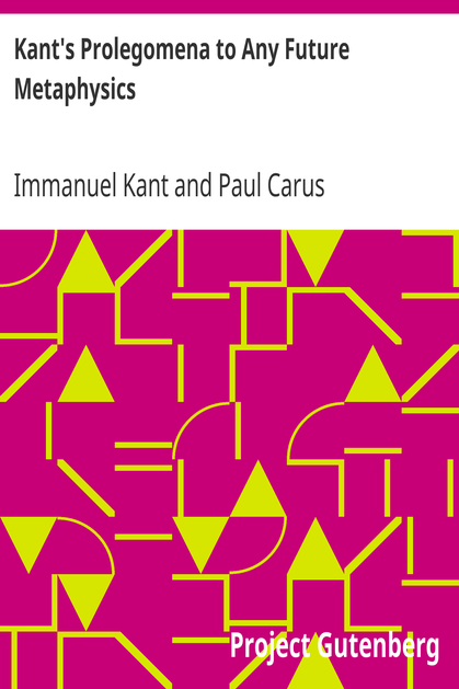 Kant's Prolegomena to Any Future Metaphysics cover