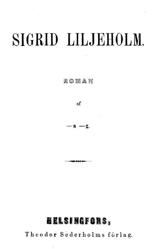 Sigrid Liljeholm: Roman cover