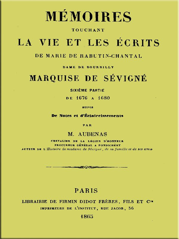 Mémoires touchant la vie et les écrits de Marie de Rabutin-Chantal, (6/6) cover