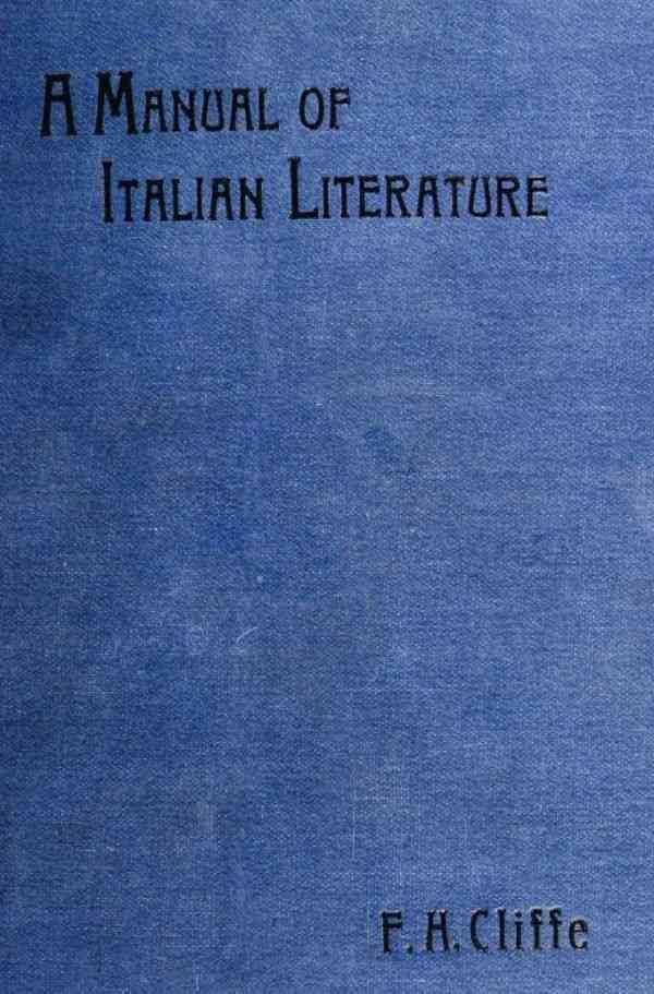 A manual of Italian literature cover