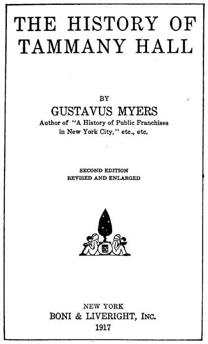 The History of Tammany Hall / Second Edition cover