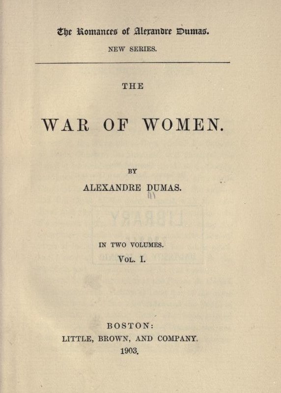 The War of Women, Volume 1 cover