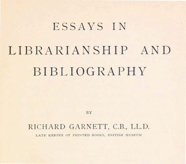 Essays in Librarianship and Bibliography cover