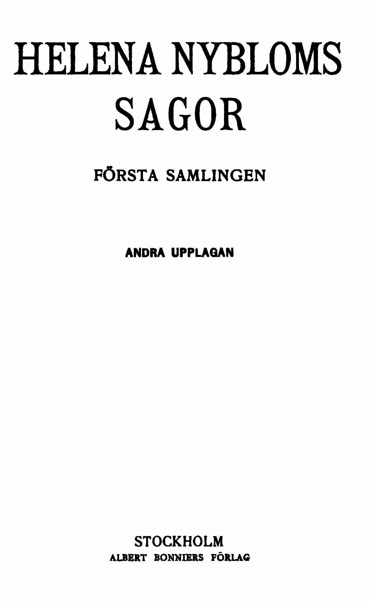 Helena Nybloms Sagor cover
