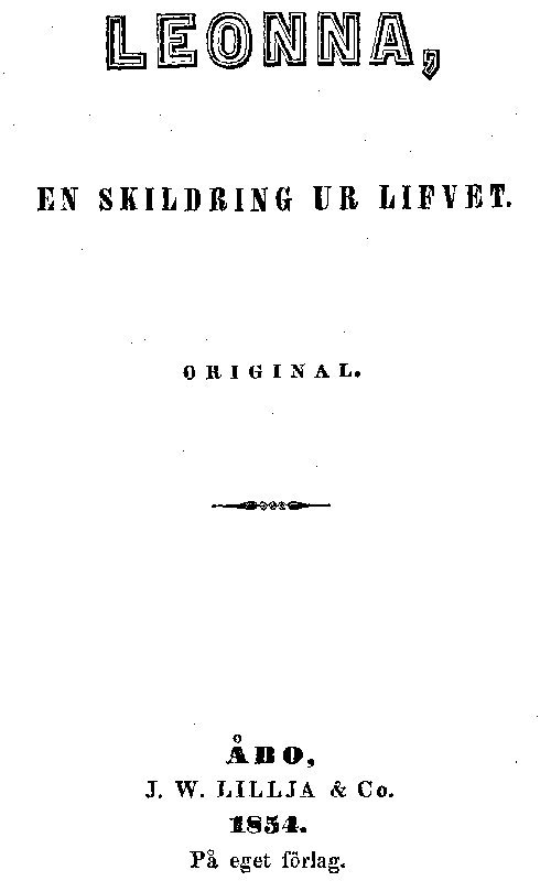 Leonna: En skildring ur lifvet cover