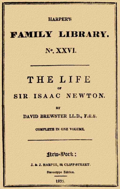 The Life of Sir Isaac Newton cover