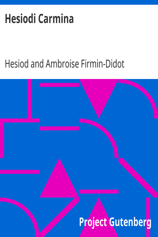 Hesiodi Carmina cover