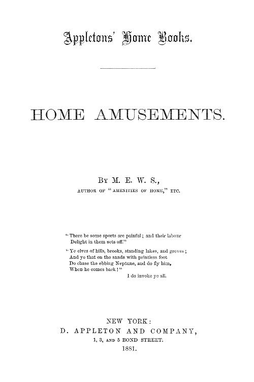 Home Amusements cover