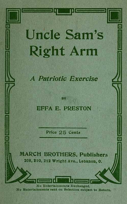 Uncle Sam's Right Arm: A Patriotic Exercise cover