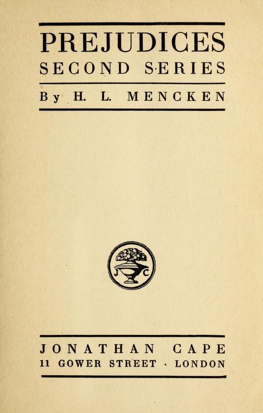 Prejudices, second series cover