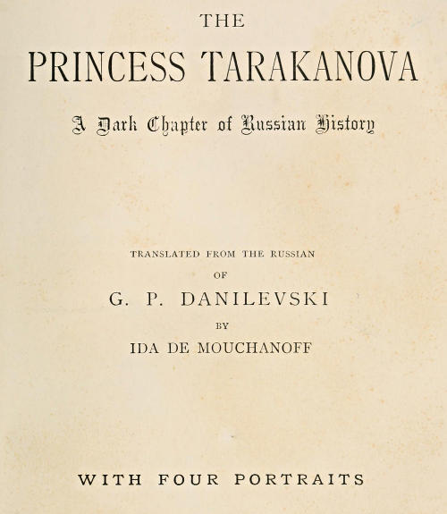 The Princess Tarakanova: A Dark Chapter of Russian History cover
