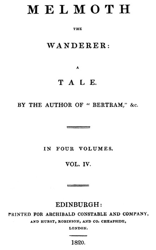 Melmoth the Wanderer, Vol. 4 cover