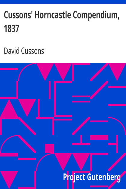 Cussons' Horncastle Compendium, 1837 cover