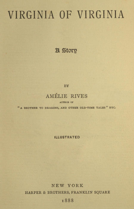 Virginia of Virginia: A Story cover